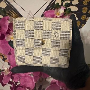 Louis Vuitton Beige and Black Checkered Wallet